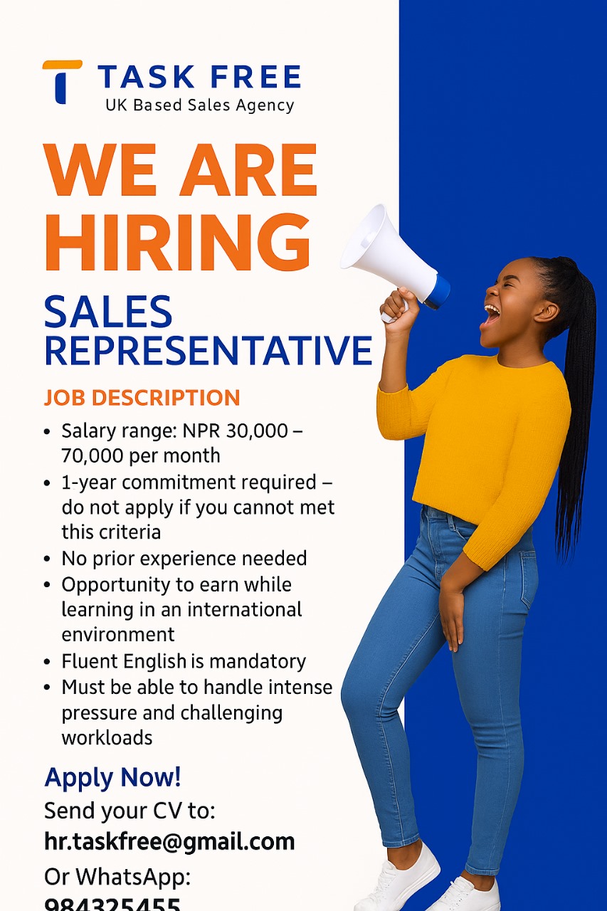 Sales Representative Jobs In Nepal | Task free